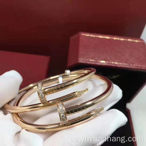 Rose Gold Full Diamond Bangles med platina